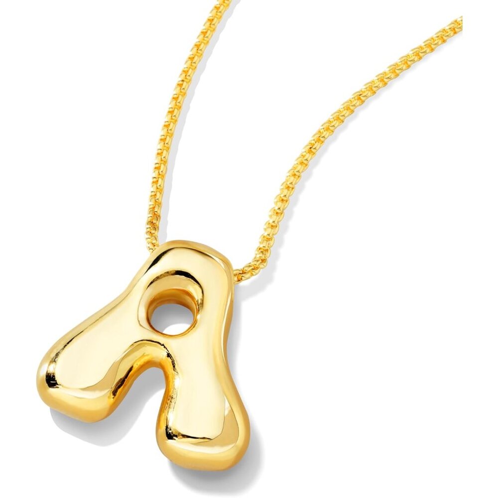 Bold Chunky Balloon Initial Necklace - Adjustable… - image 1